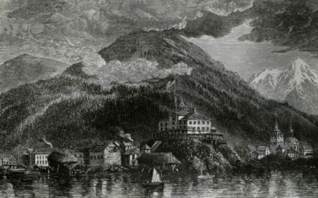 Baranof-Castle Flying The American Flag For The First Time Alaska on October 18 1867 Artist Unknown Canvas Art - (24 x 36)