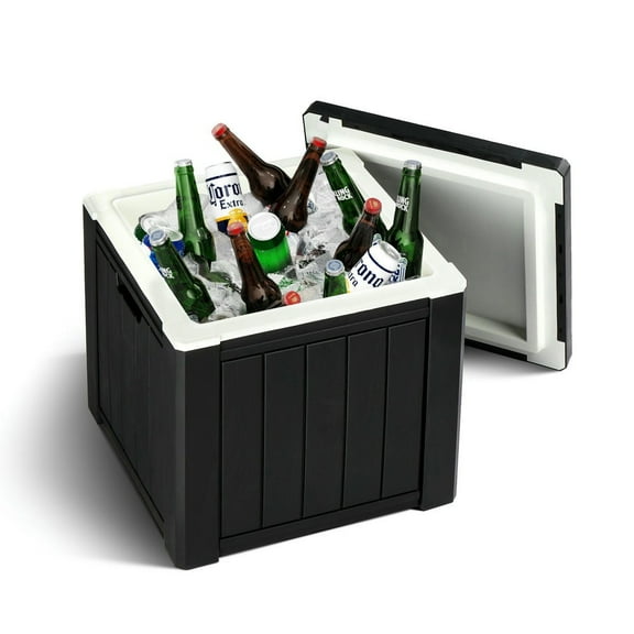Barara King 10 Gallon Portable Ice Chest with Built-In Handle, Multifunctional Ice Cooler Outdoor Cocktail Side Table for Camping, Picnic, Beach, Pool, Party