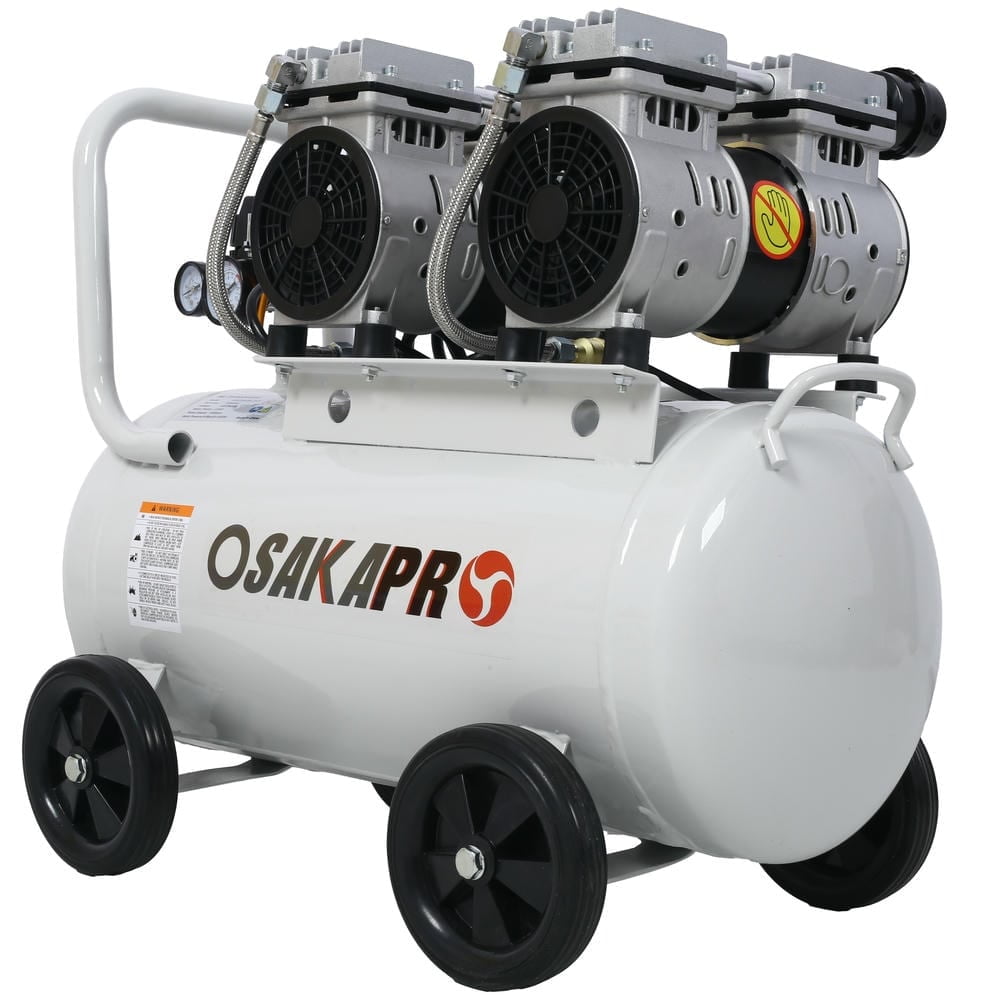 Barara King 2.5 Hp Silent Air Compressor 13 Gallon, Oil-Free, Electric Shop Air Compressor Portable,Lightweight With Wheels, 70 Dba Noise Level,Light Gray