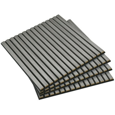 Barara King 24" x 24" Wood Panels for Wall, 4 Pack Acoustic Panels, Sound Absorbing Slat Wall for Wall Decor, Home, Gray