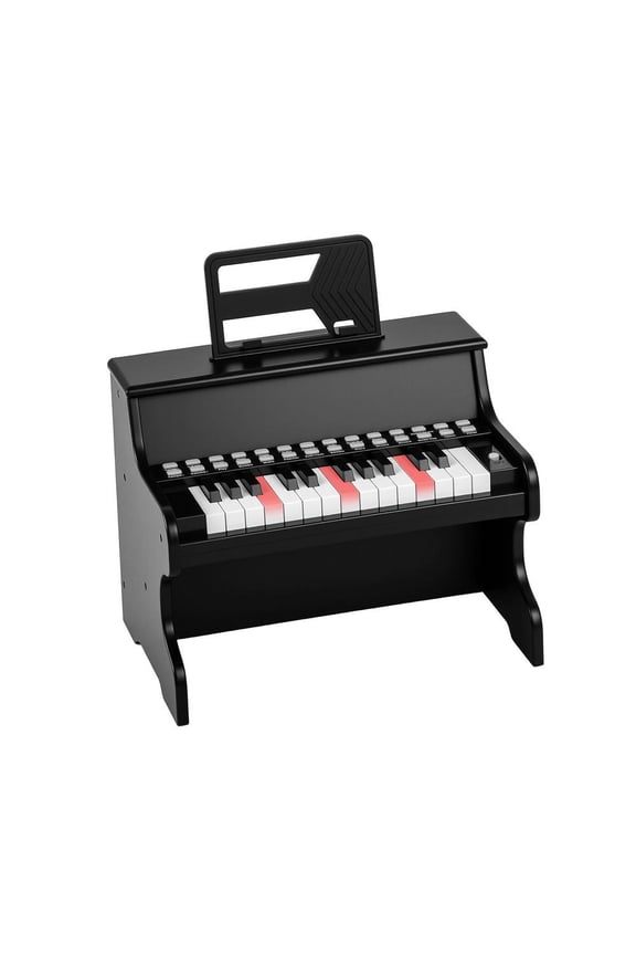 25 Key Beginners Electronic Keyboard Music Piano with Adjustable Speed and Teaching Mode for Toddlers Boys Girls, Beginner, Black