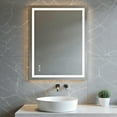 thumbnail image 1 of Barara King 28*36" Rectangle Frameless Wall Mount Mirror with Led Light, Bathroom Vanity Makeup Mirror for Bathroom, Living Room, Dormitory, White, 1 of 9