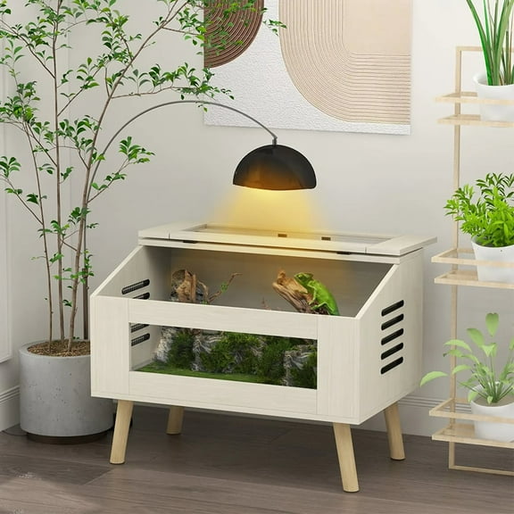 Barara King 29 Gallon Reptile Tank, Top Opening Reptile Enclosure with Glass Windows