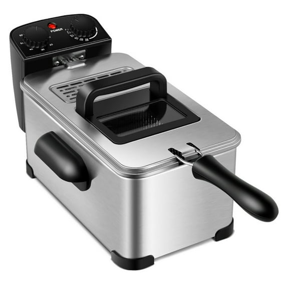 Barara King 3.2 Quart Electric Stainless Steel Deep Fryer with Timer