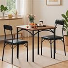 Barara King 3-Piece Square Dining Table Set with 2 Chairs for Small Kitchen Dining Room Breakfast Nook Furniture, Rustic Brown