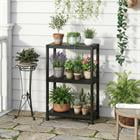Barara King 3-Tier Heavy-Duty Plastic Storage Shelves, Freestanding Garage Storage Unit for Home Kitchen Garage Small Space Organizer, Black
