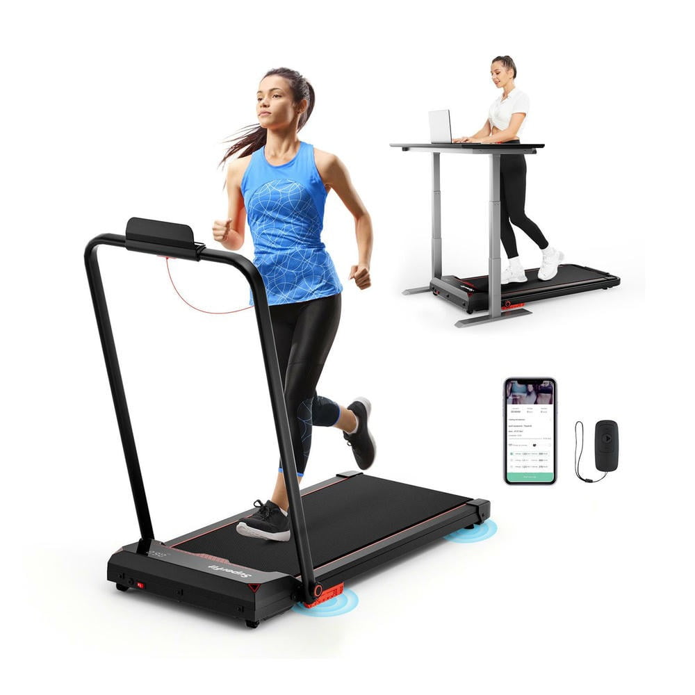 Barara King 3 in 1 Compact Treadmill Small Running with Remote Control and LED Display, Walking Treadmill for Home Office, Home Gym, Red