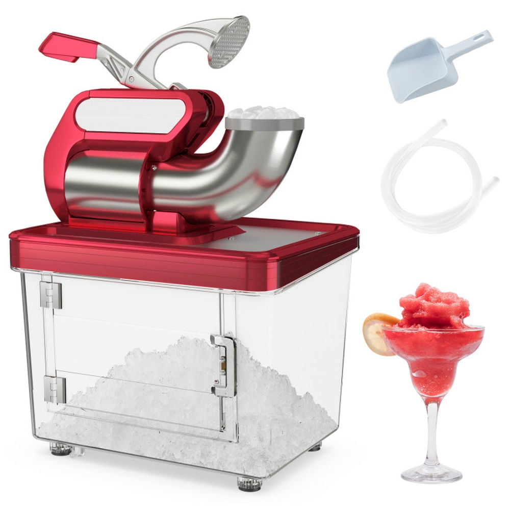 Barara King 300W Commercial Ice Crusher with Dual Blades and Safety Switch-Red