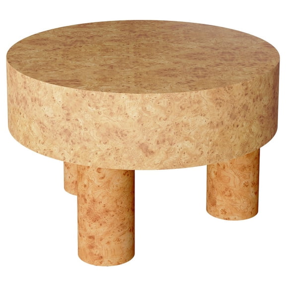 Barara King 31.5Inch Round Coffee Table with Burl Texture and Sturdy Legs, Living Room Small Tables for Home Apartment, Small Space, Living Room, Brown