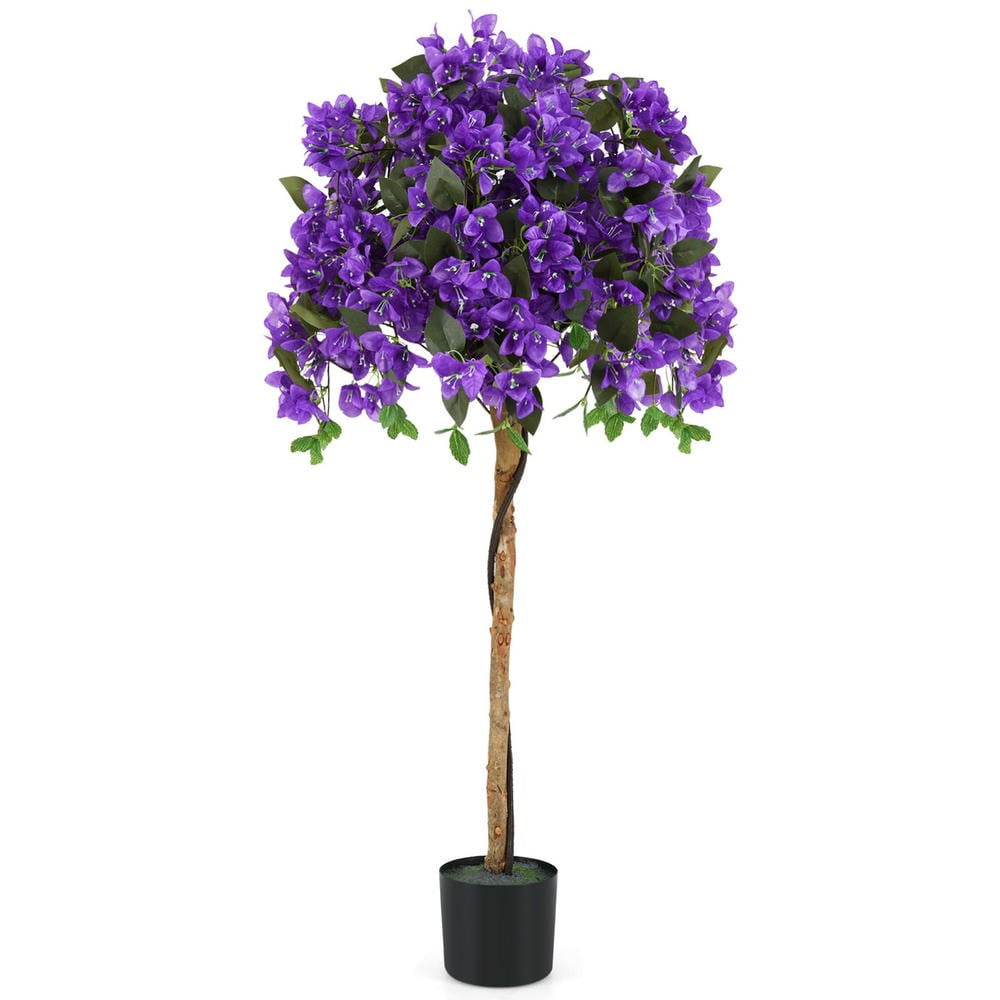 Barara King 4.5ft Artificial Azalea Topiary Trees with Cement Pot, Faux ...