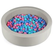 Barara King 25D Sponge Filling Foam Ball Pit 41.5 Inch Round Washable Gray Cover