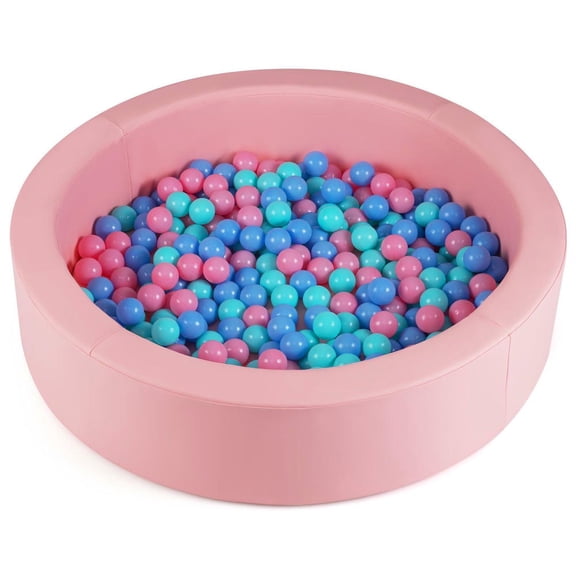 Barara King 42.5 Inch Round Foam Ball Pit Washable Pink Cover for Toddlers