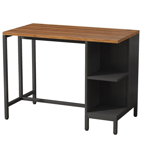 Barara King 43" Kitchen Island Kitchen Counter Table with 5 Open Shelves,Brown