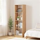 Barara King 5 Tiers 4-Cube Narrow Bookshelf Slim Storage Organizer with 4 Anti-Tipping Kits for Home Office Study Small Space, Natural