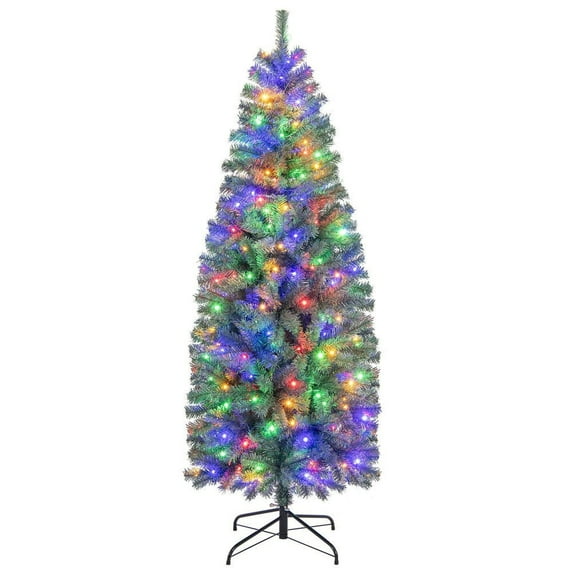 Barara King 6.5ft Pre-Lit Christmas Tree with 9 Lighting Modes, Artificial Xmas Tree for Indoor, Outdoor, Holiday Decor, Blue
