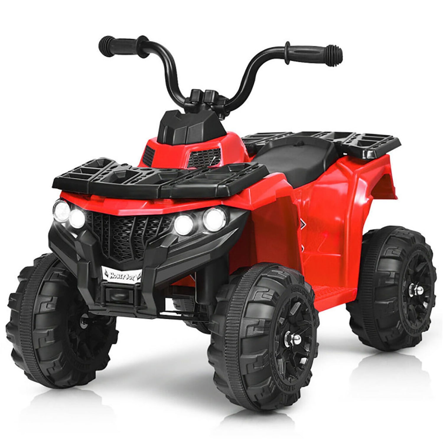 Barara King 6 V Powered Ride-On Toy ATV Quad with LED Lights, Foot Pedal and Wear-Resistant Wheels