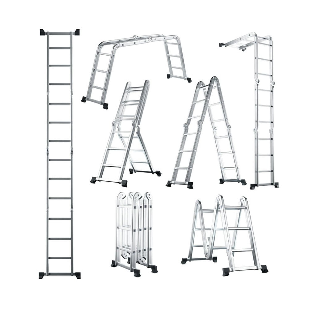 Barara King 7-in-1 Folding Aluminum Ladder with Anti-Skid Pedal