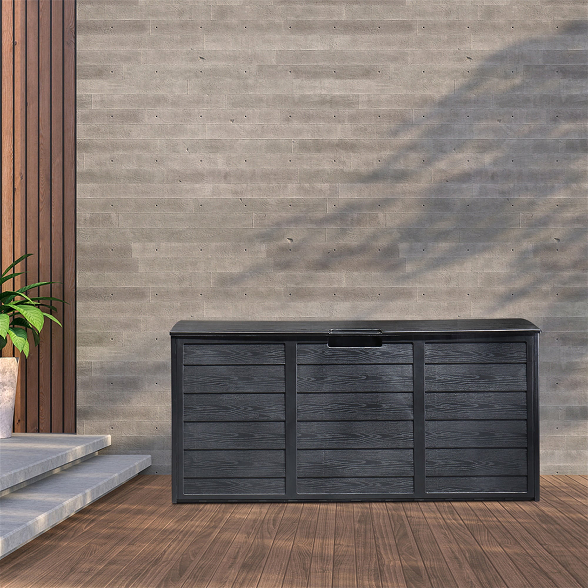 Barara King 75gal 280L Large Deck Box, Outdoor Storage Box for Patio Furniture,Garden,Cushions Toys Lockable Seat,Black Barara King 75gal 280L Large Deck Box, Outdoor Storage Box for Patio Furniture,Garden,Cushions Toys Lockable Seat,Black