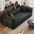thumbnail image 1 of Barara King 78.8" Convertible Sofa Bed, Comfy Futon Sleeper with Pillow Back Support, Armrest, Modular Sectional Design, Boneless Loveseats for Living Room, Bedroom, Corduroy, Black, 1 of 9