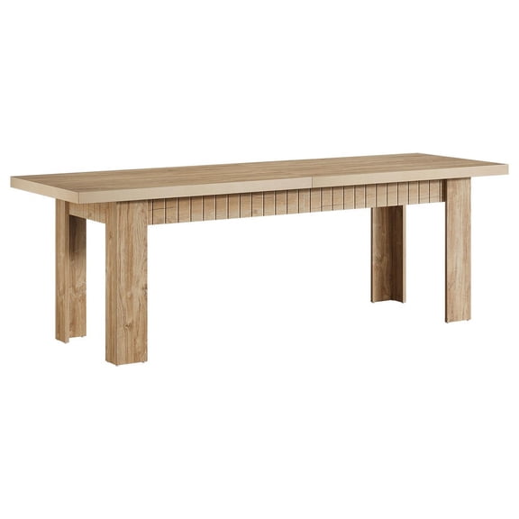 Barara King 79" Farmhouse Extra Long Rectangular Wooden Dining Table for 6-8 People, Kitchen Table for Kitchen, Dining Room, Living Room, Natural Oak