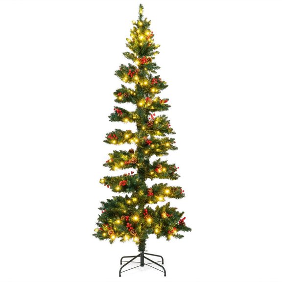 Barara King 7ft Pre-lit Christmas Tree with 791 Branch Tips and 8 Modes, Artificial Xmas Tree for Indoor, Outdoor, Holiday Decor, Green