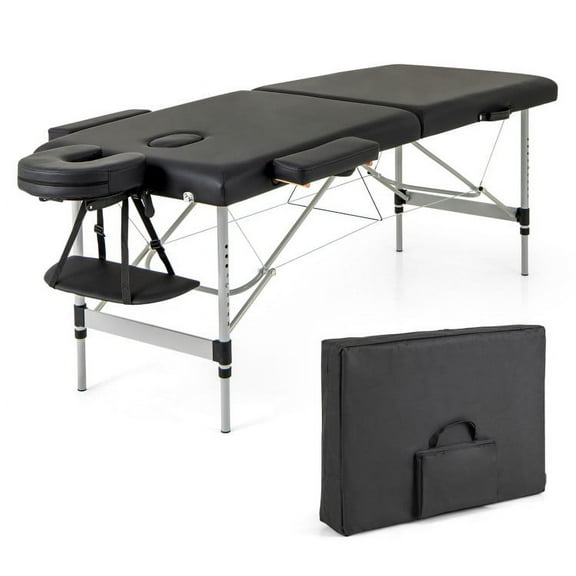 Barara King 84 Inches Professional Massage Lash Bed with Carrying Bag-Black
