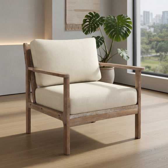 Barara King Accent Chair, Leisure Sofa Chair, Side Chair,Lounge Chair,Modern Accent Chair with Solid Rubber Wood Armrests