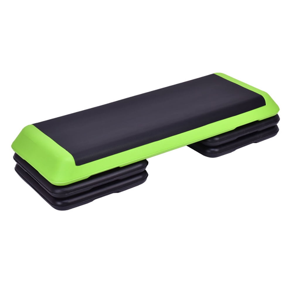 Barara King Adjustable Aerobic Stepper Exercise Workout Step Platform Bench 43 Inches Height Adjustable Fitness Aerobic Step with Risers Green