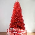 thumbnail image 1 of Barara King Artificial Christmas Tree, Xmas Trees,6FT Red PVC Christmas Tree with 804 Tips, Stable Metal Stand, Bold Holiday Decoration, 1 of 5