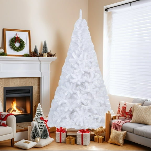 Barara King Artificial Christmas Tree, Xmas Trees,7 Feet White Christmas Tree