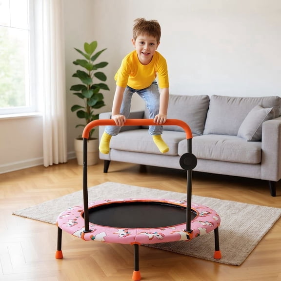 Barara King Backyard Trampoline, Trampoline,36 Inch Mini Trampoline with Colorful LED Lights and Bluetooth Speaker-Multicolor