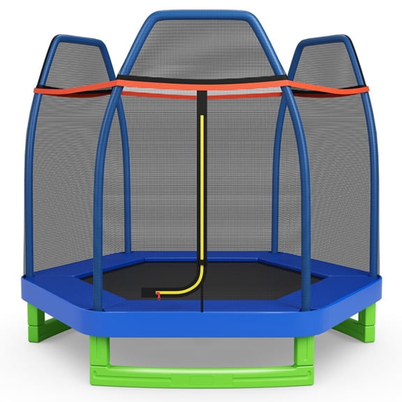 Barara King Backyard Trampoline, Trampoline, 7 Feet Kids Recreational Bounce Jumper Trampoline-Blue