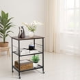 thumbnail image 1 of Barara King Baker's Rack, Microwave Stand,Bun Pan Sheet Rack, Kitchen Storage Shelf Rack,3-Tier Kitchen Serving Cart Utility Standing Microwave Rack with Hooks Brown, 1 of 8