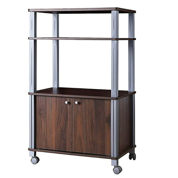 Barara King Baker's Rack, Microwave Stand,Bun Pan Sheet Rack, Kitchen Storage Shelf Rack,Microwave Rack Stand Rolling Storage Cart-Walnut