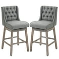 thumbnail image 1 of Barara King Bar Height Bar Stools Set of 2, 180 Degree Swivel Barstools, 30" Seat Height Bar Chairs, Gray, 1 of 11