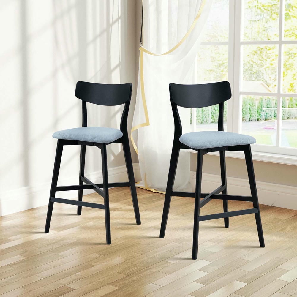Barara King Bar Stools, Counter Bar Stools,Wooden Bar Chairs Set of 2 ...