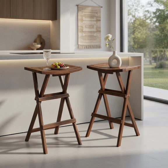 Barara King Bar Stools Set of 2 with Saddle Seat, Footrest and Robust Base for Kitchen Island, Balcony, Counter Height Dining and Entertainment Seating, Brown