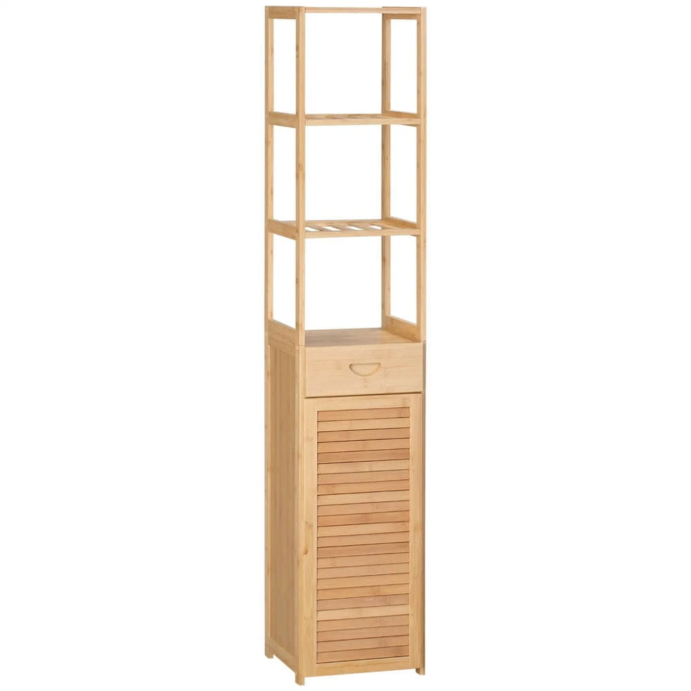 Barara King Bathroom Cabinet, Bathroom Storage Cabinet Organizer,Bathroom Storage Cabinet with Drawer and Slatted Shelves