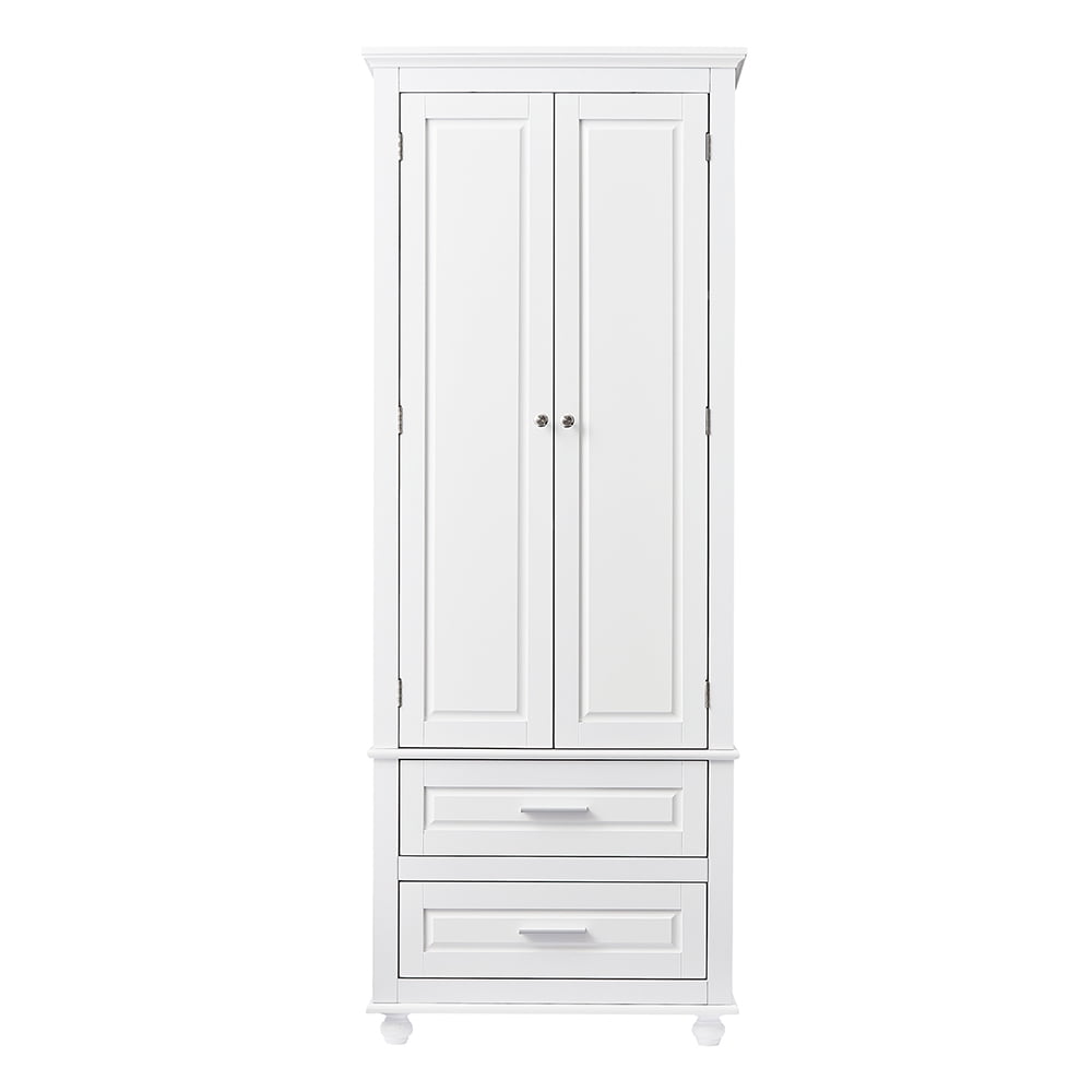 White Tall MDF Office Storage Cabinet with Adjustable Shelving