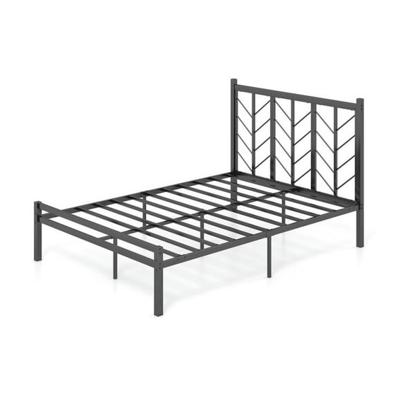 Barara King Bed Frames, Platform Bed Frame, Full Size Platform Bed with Headboard and Metal Frame-Full Size