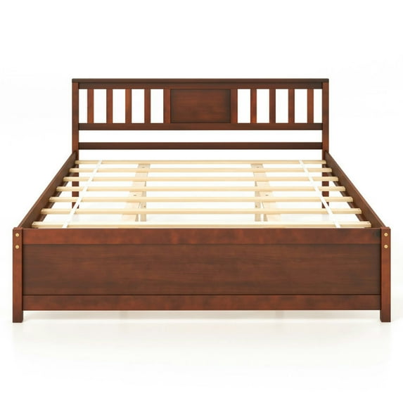 Barara King Bed Frames, Platform Bed Frame, Wooden Platform Bed with Headboard and Slat Support-Queen Size