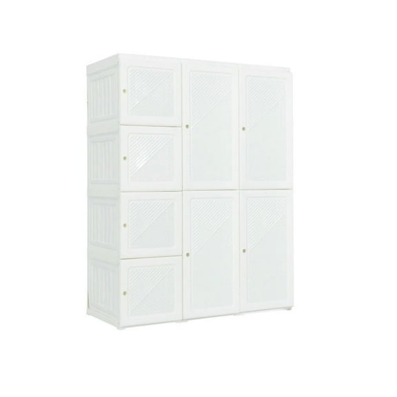 Barara King Bedroom Armoire Storage Cabinet,Wardrobe,Clothes Foldable Armoire Wardrobe Closet with 12 Cubby Storage