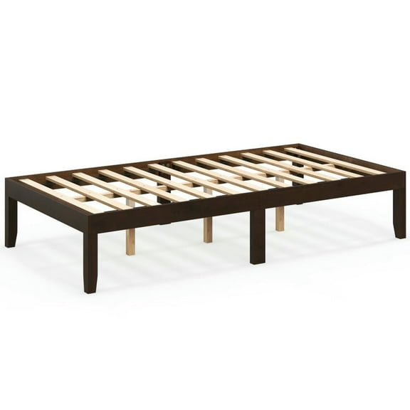 Barara King Bedroom Bed Frame, Bed Platform Frame,14 Inch Twin Wood Platform Bed Frame with Wooden Slats Support-Espresso