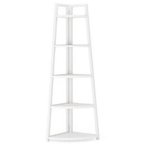 Barara King Bookshelf, Bookcase, Display Standing Shelf,5-Tier Corner Shelf, 70" Tall Corner Ladder Shelf Small Bookshelf,White