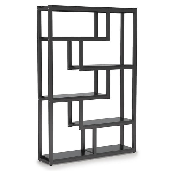 Barara King Bookshelf, Bookcase, Display Standing Shelf,6-Tier Bookshelf, 69" Industrial Etagere Bookcase with Staggered Shelves,Black