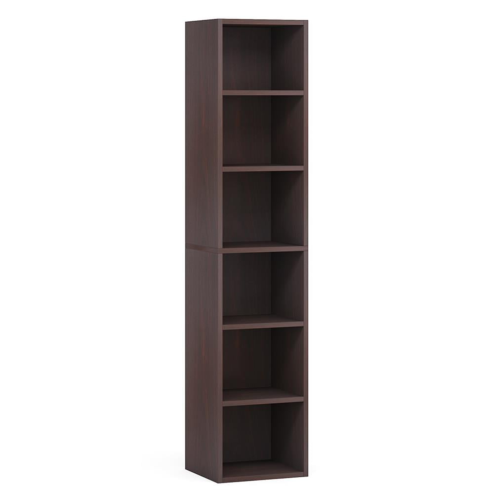Barara King Bookshelf, Bookcase, Display Standing Shelf70.9" Corner Bookcase, Modern 6-Tier Narrow Cube Display Shelves,Walnut