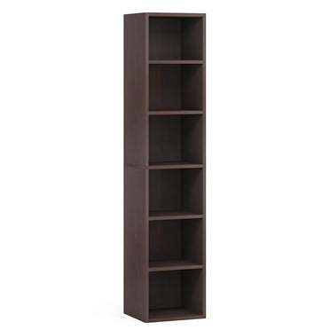 Barara King Bookshelf, Bookcase, Display Standing Shelf70.9" Corner Bookcase, Modern 6-Tier Narrow Cube Display Shelves,Walnut