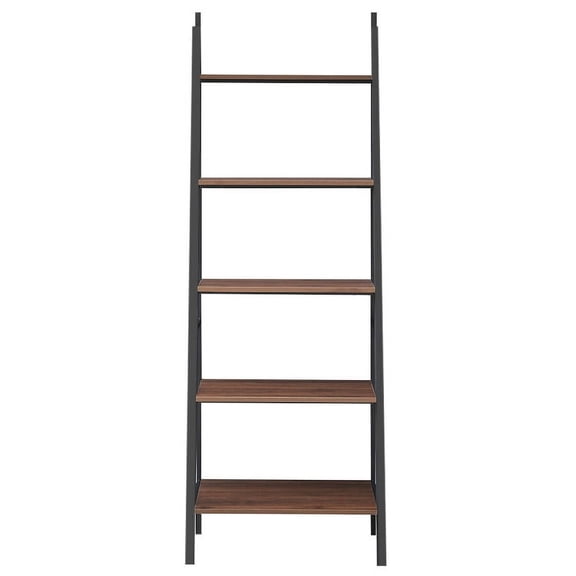Resenkos Bookshelf,Shelf, Open Bookcase Book Shelf,Storage Shelf Unit Plant Stand,5 Tier Leaning Bookshelf Wood Metal Bookcase