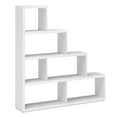 thumbnail image 1 of Resenkos Bookshelf,Shelf, Open Bookcase Book Shelf,Storage Shelf Unit Plant Stand,6 Cubes Ladder Shelf Corner Bookshelf Storage Bookcase-White, 1 of 8