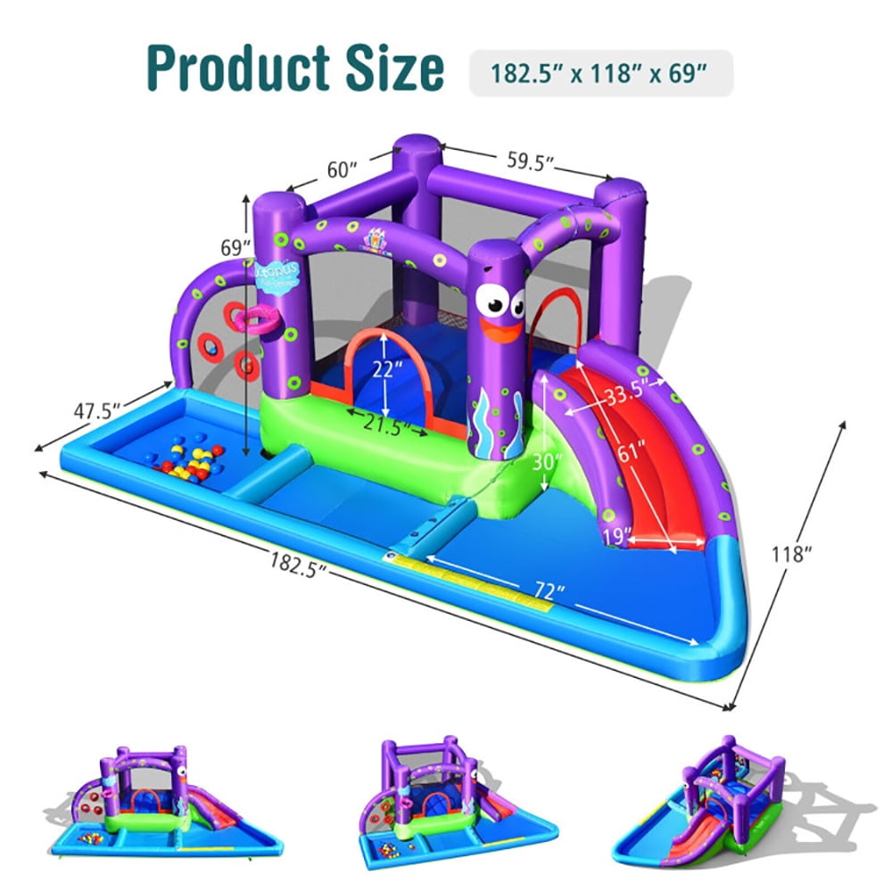 Barara King Bounce House, Inflatable Bounce Castle, Jumping Castle, Inflatable Water Slide Castle without Blower